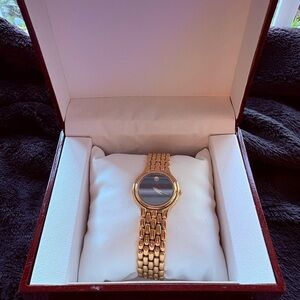 Movado Gold-Tone Women’s Watch with Black Dial